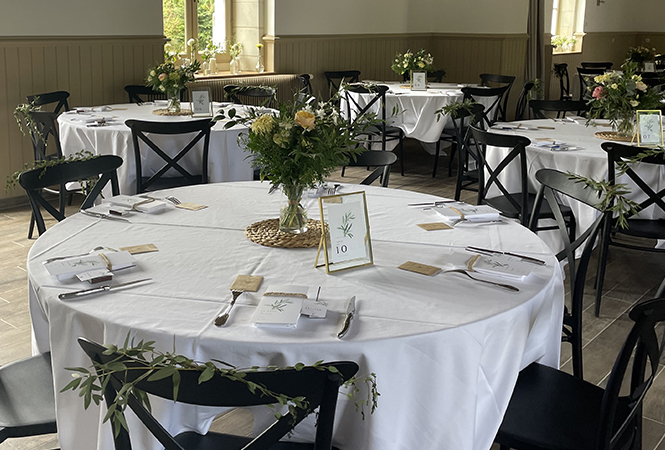 Reception room for wedding